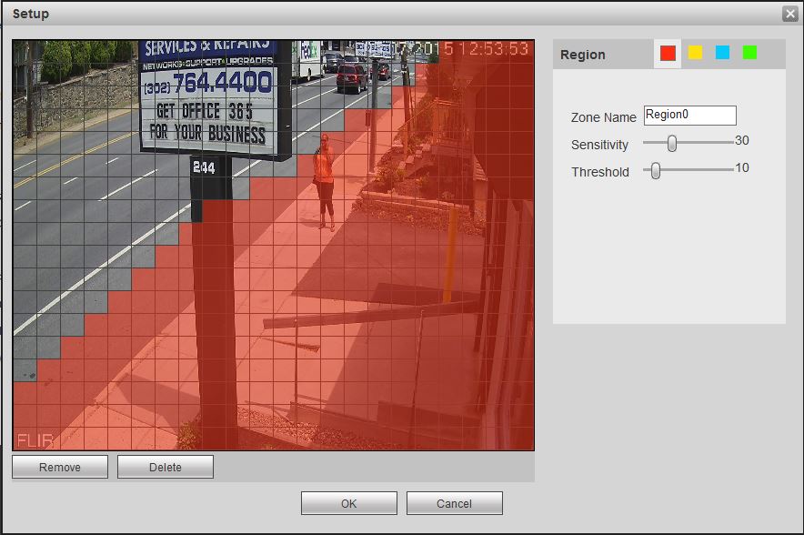 lorex camera sensitivity setting